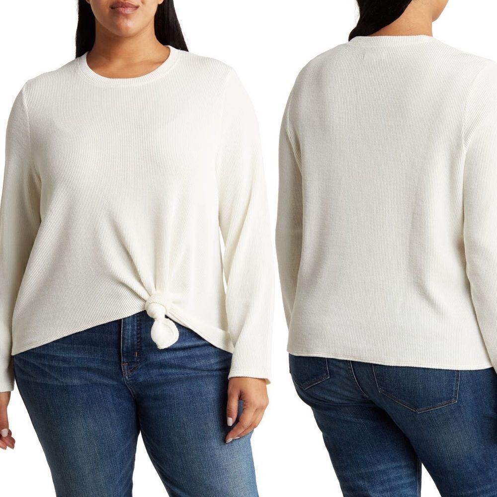NWT Madewell knot front top ivory XXL